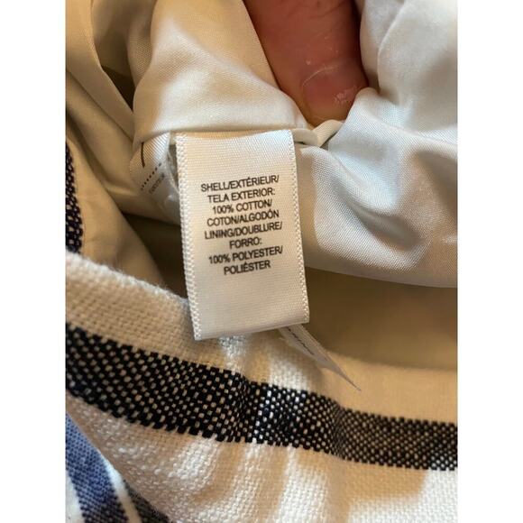 Loft women's striped white/blue wrap style fringe skirt. Lined. Sized 16 - Picture 5 of 8